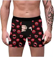 [Generic] Mens Custom Boxers Underwear Valentine's Day Trunk Short Funny Cotton Boxer Briefs Stretch Athletic Hipsters Shorts