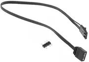 MagiDeal 2xFan Adapter Cable 25cm Connector Durable Black Portable Fan Converter with Black Sleeved Extension Cable Lighting Node Splitter Fittings, Black, 6 Pcs