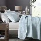 HORIMOTE HOME Quilt Set King Size Aqua Blue, Classic Geometric Spots Stitched
