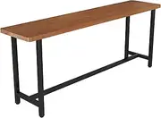 YVYKFZD Long Bar Table, Solid Wood Bar Height Table with Metal Trestle Base, Rectangle Dining Table, Industrial Breakfast Table Bistro Table, Table Only(120x40x105cm/47.2"x15.7"x41.3")