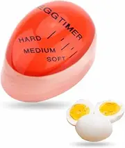 Egg Timer Heavy Duty Colour Changing Boil Eggs Thermometer Durable Egg Shaped Indicator Safe Egg Boiler Timer For Soft Medium And Hard Boiled Eggs Cooking Tool Kitchen Gadget Home Accessories (Red)
