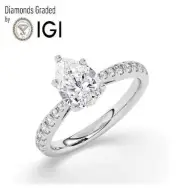 Pear Solitaire Labgrown Diamond Engagement Ring Platinum 2.85 Ct