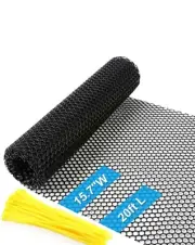 15.7IN x 20 FT Plastic Chicken Wire Fencing Mesh, Hexagonal Chicken Black