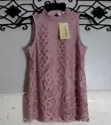 Rewind Women's Top Size XS Sleeveless Mauve Round Neck