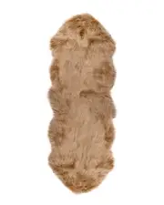 Luxe Faux Fur Gordon Machine Washable Double Faux Sheepskin Rug Runner: 2' x 6' NoColor