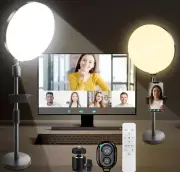Ring Light with Stand Full-Screen Ring Light for Desk with Phone Holder Remote
