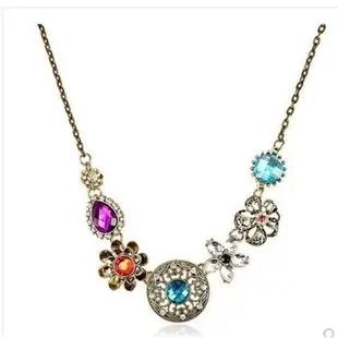women discount vintage crystal cat flower pendant necklace r