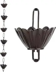 DFTDFYXYRain Chain Outdoor Rain Chains Rain Catcher Chain Metal Hanging Adjustable Rain Chains for Gutters 3.2-26.2FT Metal Garden Rainwater Diverter Catcher Chains for Gutters Rotating,3.6m(11.8ft)