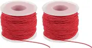 uxcell Elastic String for Bracelet 164 Ft/50 Meter Length 1 mm Dia, 2 Roll Sturdy Stretchy String Cord for Jewelry Making Necklace Beading Craft DIY, Red
