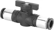 All Brass Nickel-Plated Plastic Pneumatic Valves, Manual Control Valves, Quick Self-Locking, Double-Sided Quick-Connect Tool (Black)(BUC-10)