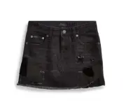 NWT Ralph Lauren Polo Girls Black Denim Patch Skirt