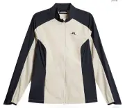 J Lindeberg Wind Pro Jacket Womens Large Gray Ultra Lightweight Full Zip Pocket