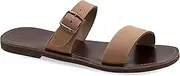 [EMMANUELA handcrafted for you] Emmanuela Ancient Greek Style Leather Sandals for Men, Quality Handmade Open Toe Men's Sandals with Adjustable Buckle Strap, Slide on Summer Shoes, Slider Strappy Mules