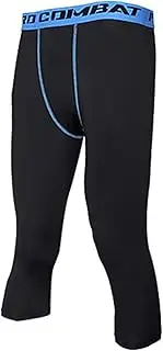 [SS COLOR FISH] Men 3/4 Compression Pants Athletic Baselayer Workout Legging Running Tights for Men