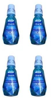 4 X Oral-B Lasting Fresh Clean Mint Mouthwash 500mL Zero Alcohol