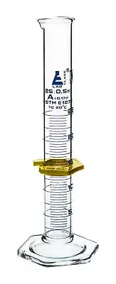 Eisco Labs 25ml Graduated Cylinder with Protective Collar, ASTM, Class A