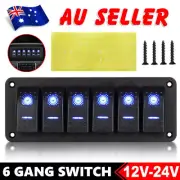 12V Switch Panel Waterproof LED Lights Rocker Toggle Control ON OFF For Boat Car