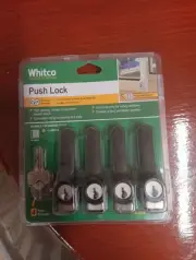 Whitco 4 Pack Sliding Window Push Lock - Black