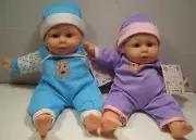 CUTE/CUDDLY "MY BABY DOLL" 12" VINYL TOY IN COTTON & POLYESTER PAJAMAS/NIGHT CAP