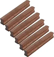 6 Pieces Wooden Cabinet Handles ?Black Walnut Drawer Handles Wooden Furniture Handles Kitchen Door Handles Furniture Hardware Wardrobe Handlees with Screws (Hole Centers:64mm,Wood) Wood Hole (Color :