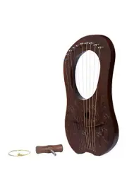 10 Strings Lyre Harp Rosewood Brown Celtic Style with Tuner & Strings