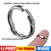 Adjustable Men Penis Ring Metal Foreskin Correction Glans Ring V Type Magnetic .