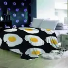 White Poached Egg Hole Vacancy 3D Warm Plush Fleece Blanket Picnic Sofa Couch