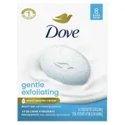 Dove Beauty Bar Soap for Women Gentle Exfoliating All Skin, 3.75 oz 8 Bars
