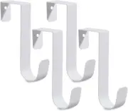 4 Pack Over The Door Hooks, Sturdy Metal Single White Door Hanger Hooks, 7Lbs