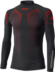 Held 3D Skin Warm Top Ladies Functional Shirt, black-red, Size S for Women Black Red