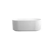 1500-1700*750*590mm Sunny 715 Gloss White/Matt White Oval Acrylic Fluted Freestanding Bathtub