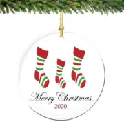 Merry Christmas Ornament 2022 Stockings Porcelain Ornament Family Home D�cor Ch