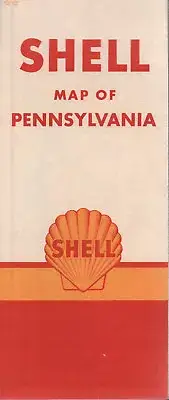 1960 Shell Road Map: Pennsylvania NOS