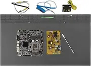 70cm x 40 cm Large Silicone Soldering Mat with ESD Accessories Anti-Static Wristband Heat Resistant Repair Mat for drone, laptop, watch, PCB(Grey)
