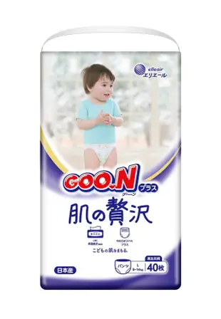 日本大王 GOO.N 境內版奢華肌褲型紙尿褲(跳跳褲)/ L/ 40片x3包