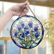 Texas Bluebonnet Suncatcher,Stained Glass Window Hanging Suncatcher,Floral Decor