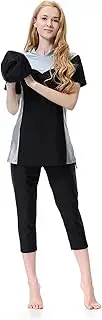 [SARBUTER] Muslim Swimwear for Women Moderate Full Cover Swimsuit Short Sleeve Turban Burkini