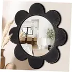 Round Flower Wall Mirror Small Circular Mirror for 12"L x 12"W Rustic Black