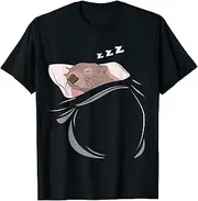 [X.Style] Wombat Sleep Sleeping Pyjamas Top Wombat ds1055 T-Shirt Black