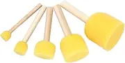 5-Pieces Round Foam Brush Set Wooden Handle Sponge Painting Tools Lightweight Sponge Paint Brush Early Learning Birthday DIY Crafts Art Supplies 5Pcs