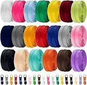 WILLBOND 60 Yards 20 Pieces Sewing Zippers #5 Nylon Coil Zippers Assorted Zipper for Sewing with 200 Zipper Sliders for DIY Tailor Sewing Crafts Supplies, 20 Color