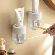 1/2Pcs Automatic Toothpaste Dispenser Wall Mount Home Plastic Toothpaste Holder