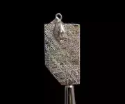 METEORITE Pendant, Rhodium Plated Muonionalusta Meteor, Astronomy Jewelry, 50235