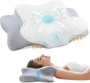 Cervical Pillow for Neck & Shoulder, Ergonomic Contour Memory Foam Pillow (Grey)