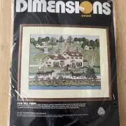 Dimensions Crewel Kit Fox Hill Farm #1266 Charles Wysocki Americana Sealed NOS