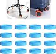 [Docxide] Luggage Compartment Wheel Protection Cover, 16Pack Luggage Suitcase Wheels Cover, Waterproof Shock-proof Carry on Luggage Wheels Cover, Luggage Wheel Covers (16Pcs-Blue)