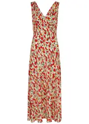 Rixo Sandrine Floral-print Silk Maxi Dress - Red - L (UK 14 / L) L (UK 14 / L)