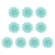 10Pcs 3.9" Chiffon Flowers Fabric Flower Sewing Fabric Appliques Mint Green