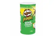 Pringles Sour Cream & Onion Chips 53G Resealable Can Flavoured Potato Snacks