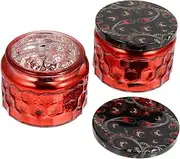 DIYEAH 1Set Decorative Empty Candle Cups with Lid DIY Handmade Embossed Candle Containers for Home Decor for Living Room Bedroom and